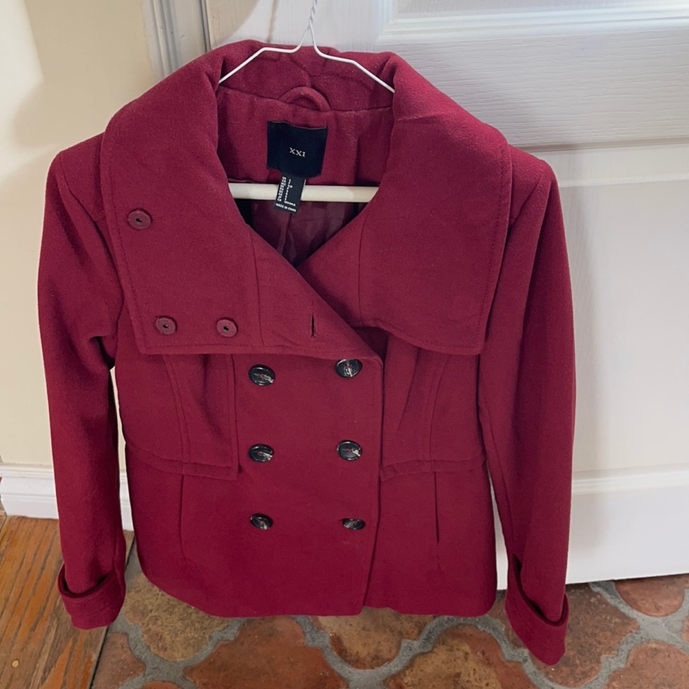 Forever 21 red coat woman small